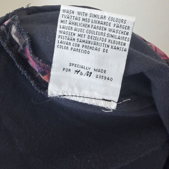 Dark Romantic Velvet Skirt Rose Floral Vintage H&M Mini Pencil Sz 18 Gothic - Picture 5 of 7